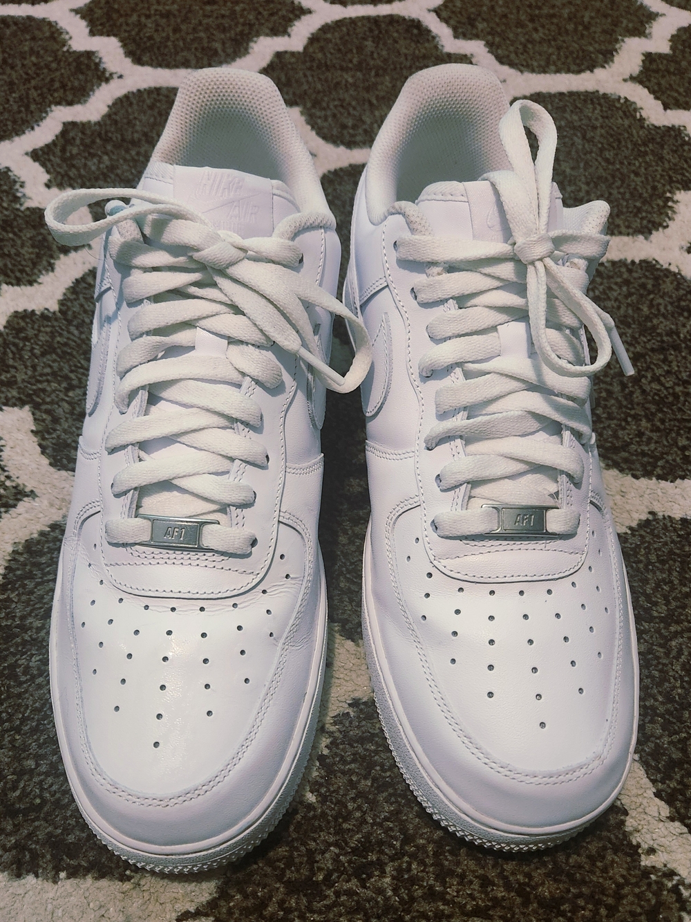 Nike AF1 Inspired Men's White Leather Sneakers